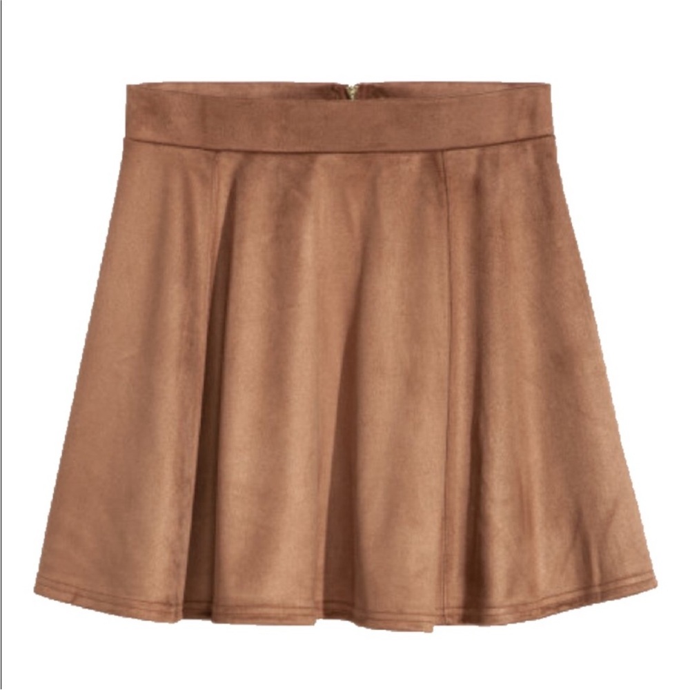 H&M Faux Suede Mini Skater Skirt - Small